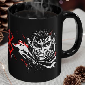 Berserk Mug, Black  Mug, Japanese Anime Mug, Anime Manga Mug, Berserk.