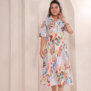 Floral Paisley Midi Dress Floral Paisley Midi Dress Summer Wear