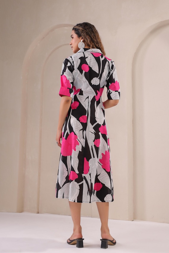 flowy picnic dress Apricot Bohemian floral mid-length flowy dress S main image 1