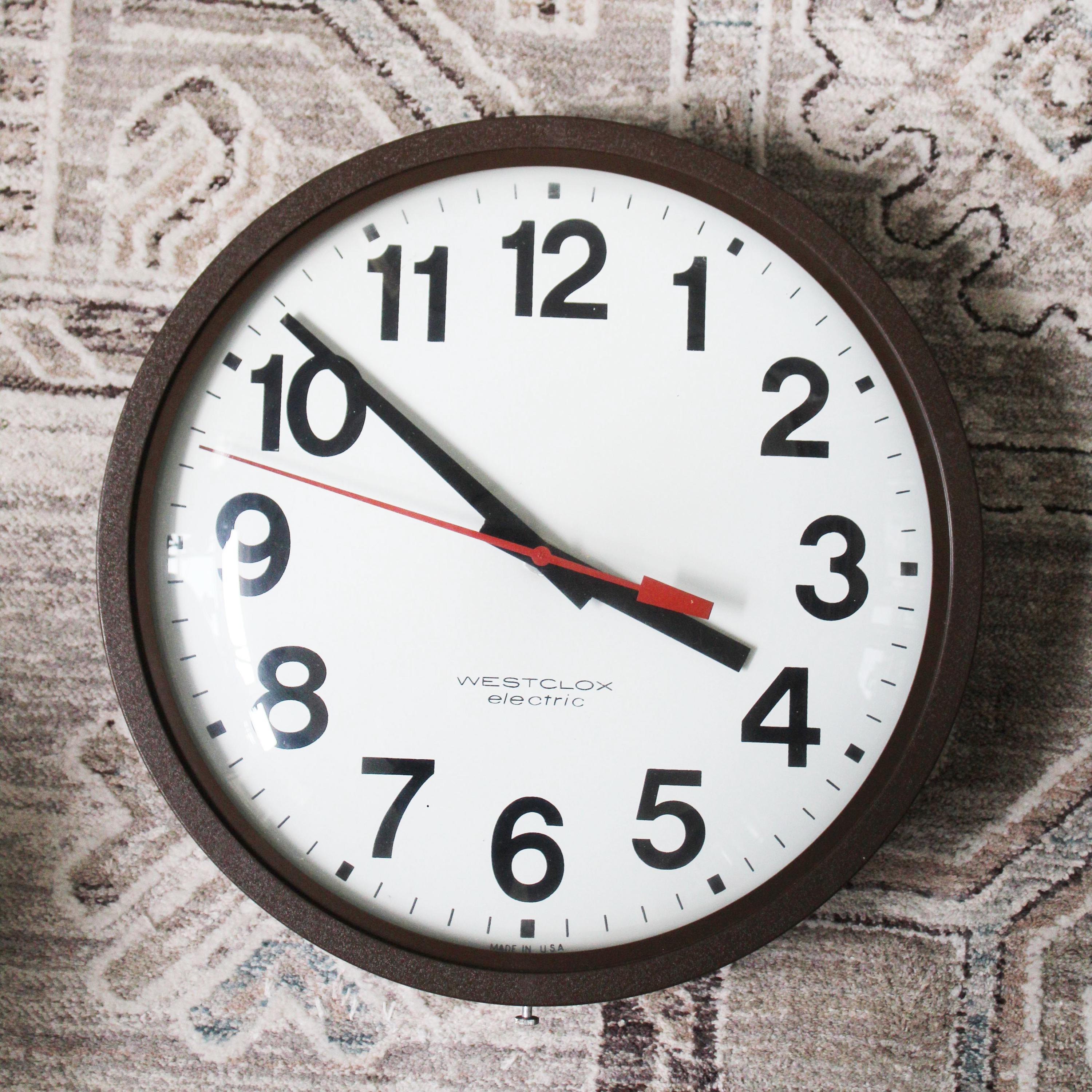 Vintage Westclox Electric School Wall Clock - Westclox Model 26135