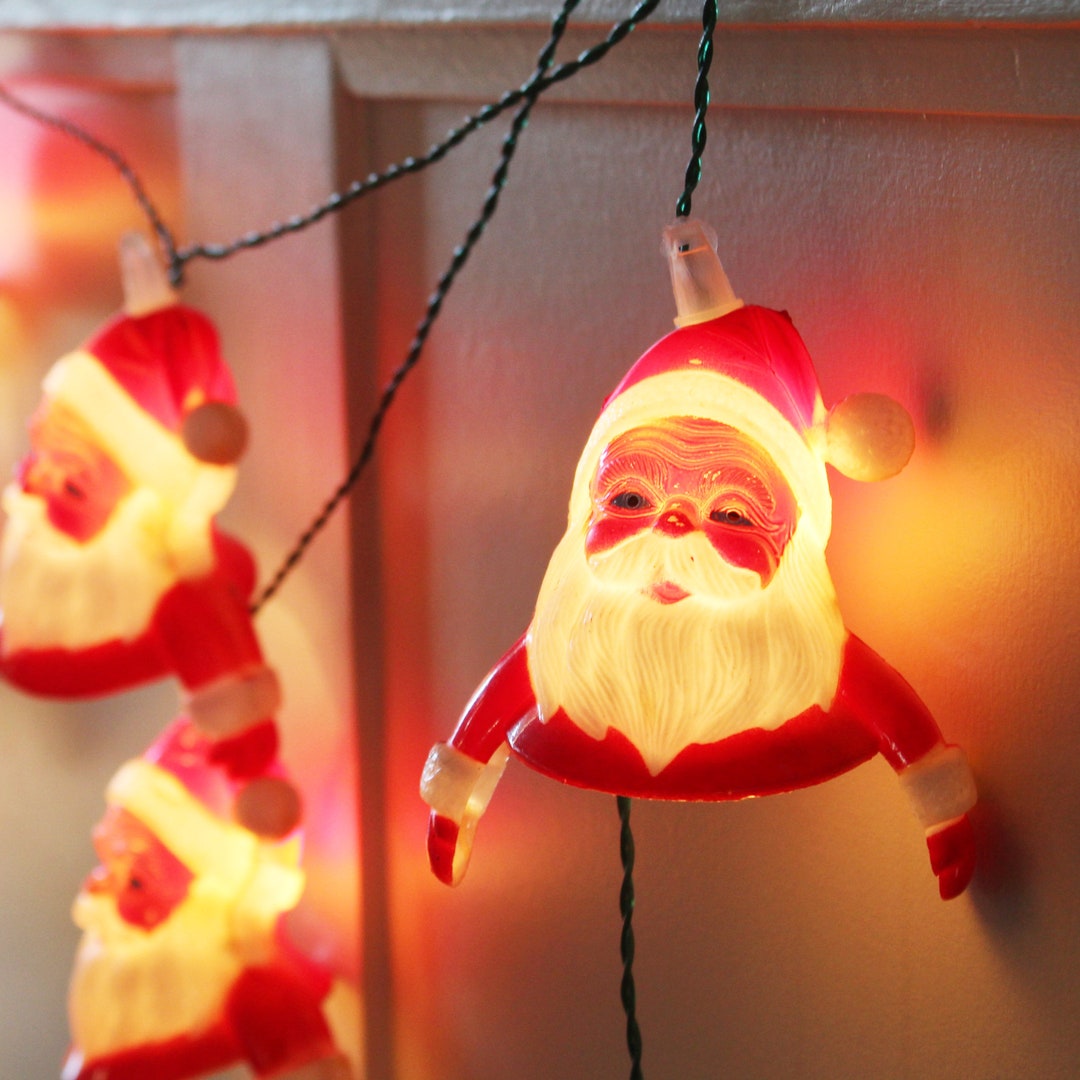 Vintage Blow Mold Santa Christmas Lights Mid Century Etsy
