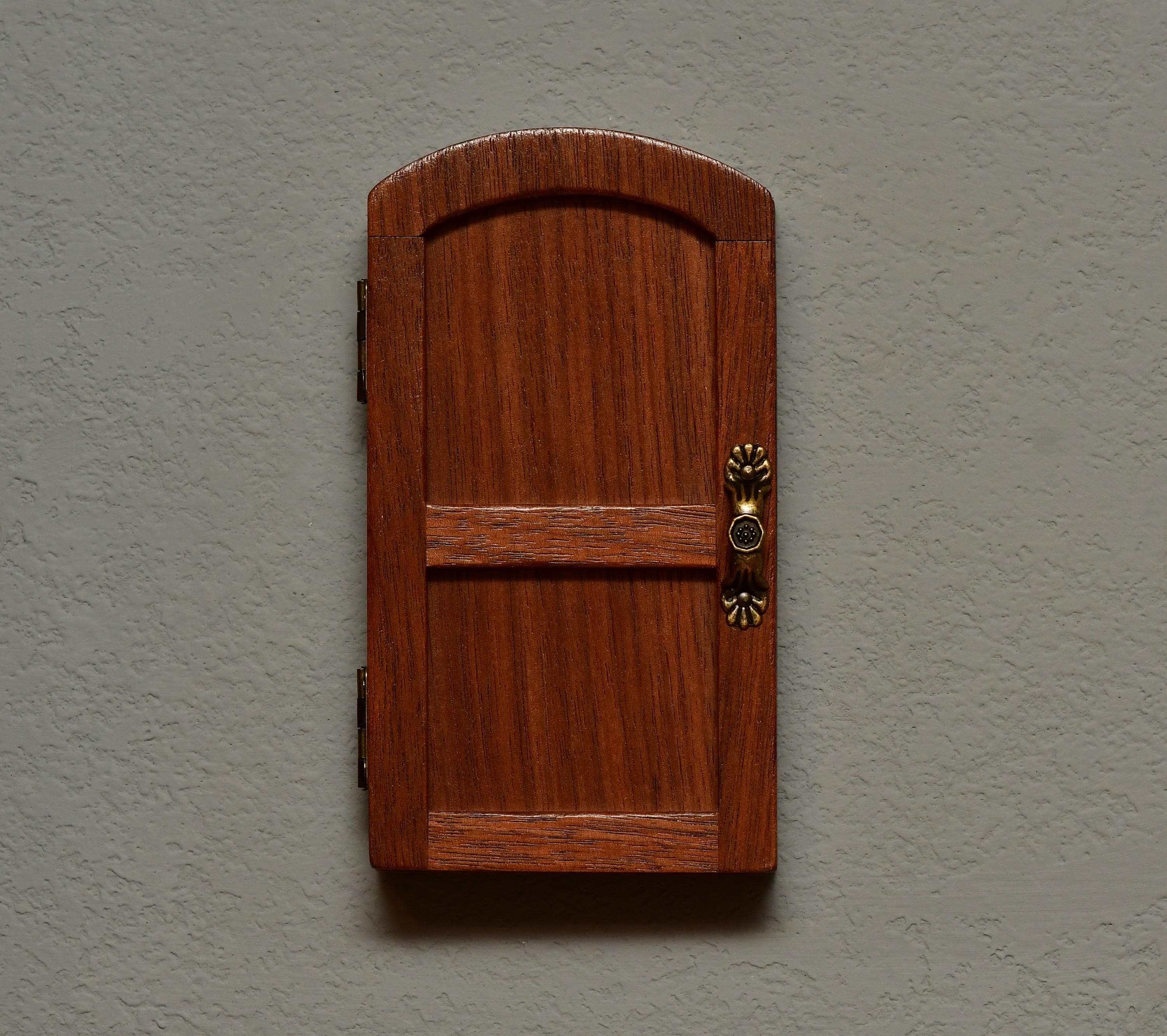 outlet cover #O122 Walnut wood, Decorative outlet cover, Hidden outlet door, fairy door, Receptacle, wall plug