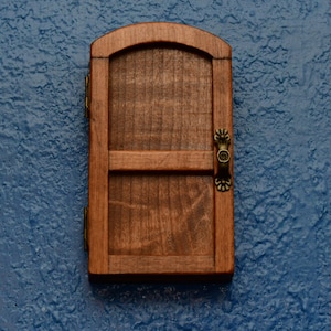 Outlet #01 Stained Alder Wood Outlet cover door, troll or fairy door, hidden cover