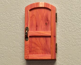 Outlet cover #O109 Aromatic cedar, Receptacle, wall plug, whimsy, Housewarming, troll or fairy door, decorative door, hidden outlet cover