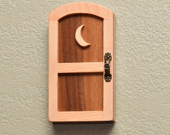 Walnut Outlet #O124 Receptacle, wall plug, whimsy, Housewarming, troll or fairy door, decorative door, hidden outlet cover, Decretive cover
