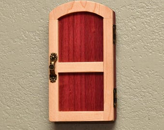Purple wood #R175 Receptacle, wall plug, whimsy, Housewarming, troll or fairy door, decorative door, hidden cover, light switch cover, GFCI