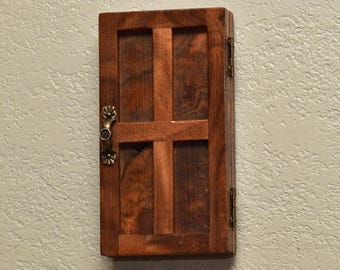 Walnut Rocker #R57 Receptacle, wall plug, whimsy, Housewarming, fairy door, decorative door, hidden outlet cover, light switch cover, GFCI