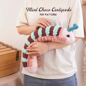 Mint Choco Centipede Crochet Pattern, Centipede Amigurumi Pattern, Insect Crochet Pattern, Fantasy Bug Crochet, Digital PDF Pattern