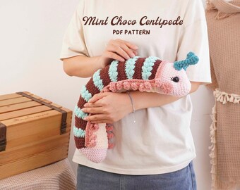 Mint Choco Centipede Crochet Pattern, Centipede Amigurumi Pattern, Insect Crochet Pattern, Fantasy Bug Crochet, Digital PDF Pattern