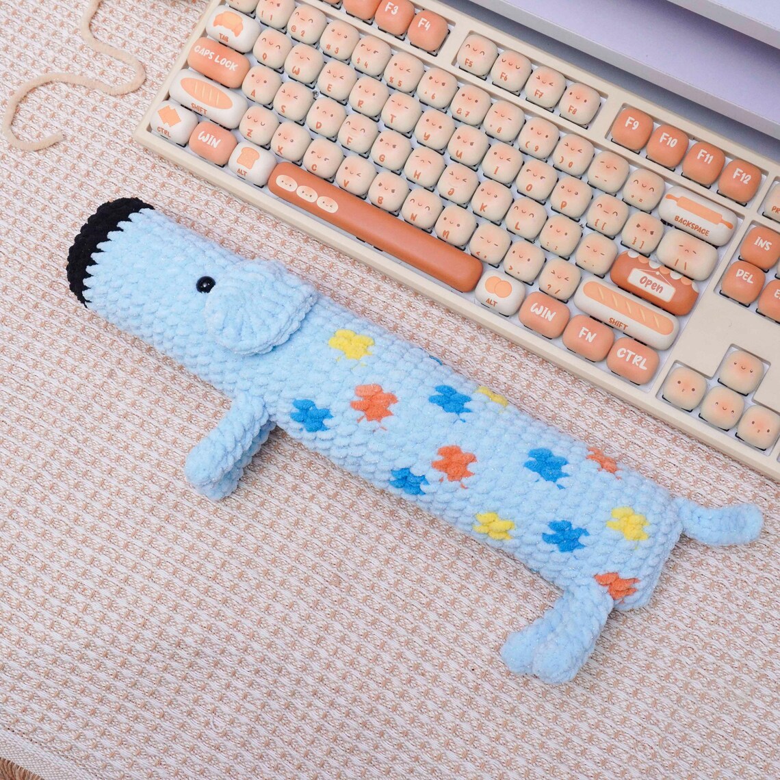 Dachshund Wrist Rest Crochet Pattern, Crochet Keyboard Wrist Support ...