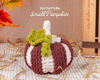 Patrón de calabaza pequeña a crochet, patrón de crochet para Halloween, amigurumi de Halloween en PDF, tutorial de decoración navideña, decoración del hogar a crochet