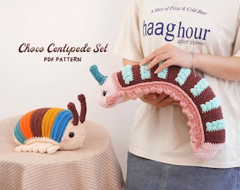 Combo 2in1 Choco-duizendpoot-haakpatroon, patroon kleine duizendpoot, mint Choco-duizendpootpatroon, digitaal pdf-patroon