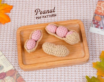 Patrón de crochet de cacahuete, decoración natural para el hogar, crochet para decoración del hogar, estilo de exhibición inspirado en el bosque, decoración de mesa con estante neutro, patrón en PDF