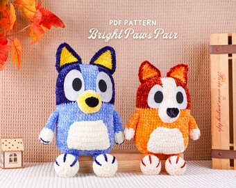 Patrones de ganchillo de Patitas Brillantes (Pareja), Patrón de Patitas Celestiales, Patrón de Patitas Soleadas, Patrón de ganchillo para amigurumi, PDF de ganchillo para peluches, Patrón en PDF