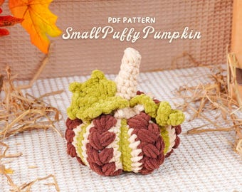 Haakpatroon kleine gezwollen pompoen, Halloween-haakpatroon, Halloween-amigurumi-pdf, zelfstudie vakantiedecoratie, haken huisdecor