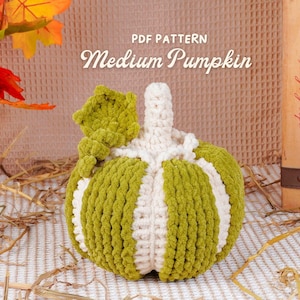 Mittelgroßer Kürbis Häkelanleitung, Halloween Häkelanleitung, Halloween Amigurumi PDF, Anleitung für die Weihnachtsdekoration, Wohndeko häkeln