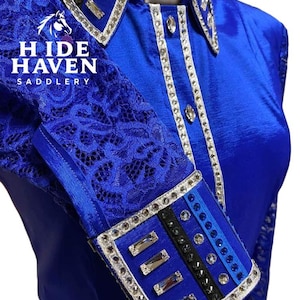 Chemise D'équitation RHC Equestrian Femme 36 - Bleu Plaid Manches Longues - Occasion