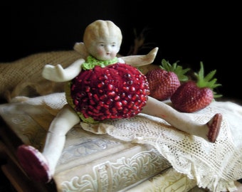 OOAK Pincushion Antique doll Parts / Fairy Doll Head Legs & Arms / Hand Crafted / Sewing Accessories / Up Cycled