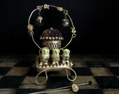 Antique Palais Royal OOAK Pincushion Grand Tour French Souvenir Owls Palais Royal Scent Bottle Holder Perfume Holder