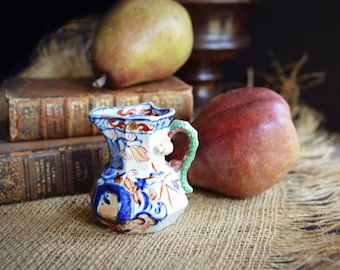 Antique Small Chinoiserie Transferware Creamer Pitcher /  Mason's English Transferware about 1825 / Imari Style