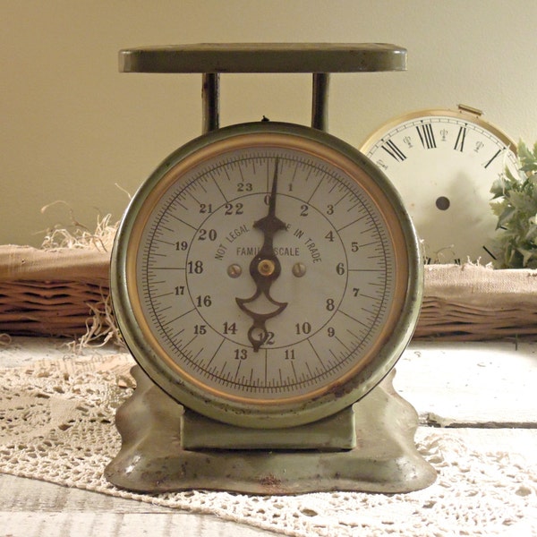 Vintage Pelouze Family Scale / Green Scale