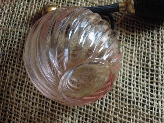 Vintage French Perfume Bottle Atomizer Pink Glass… - image 8