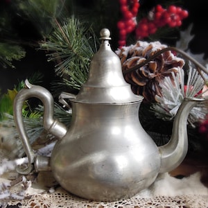 Vintage Pewter Tea or Hot Water Pot / Unity English Pewter