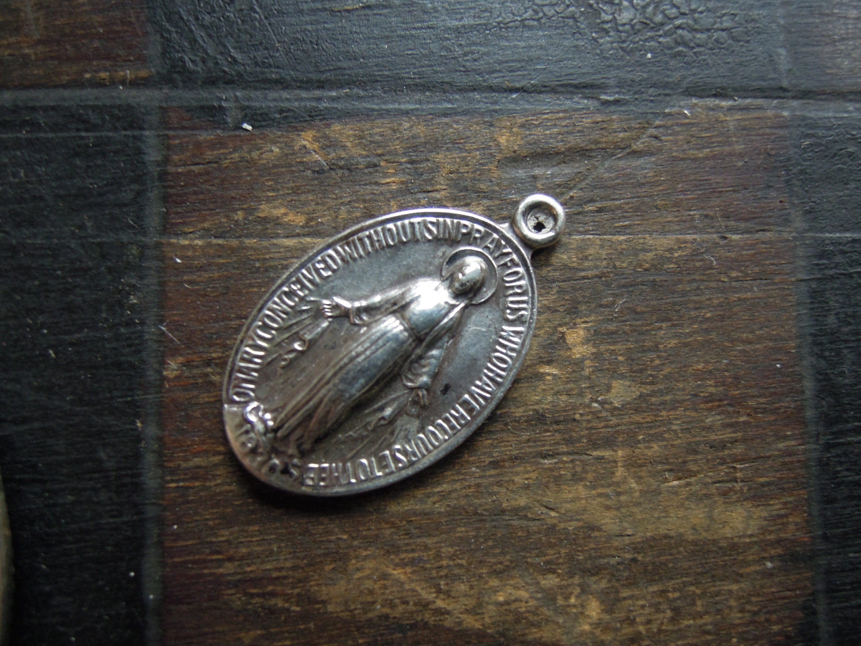 Four Vintage Sterling Religious Medallions / Catholic relics / Etsy