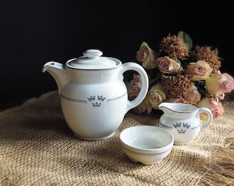 Vintage Rörstrand Swedish Teapot Creamer & Sugar Bowl / Made in Sweden England / Single Serving