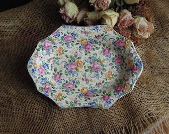 Vintage Chintz Serving Bowl / James Kent LTD Fenton England / Rosalynde Floral Pattern