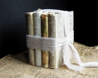 Four Antique Books Wrapped in Velvet Black Beauty / Sewall Addresses / The Scarlett Letter Hawthorne