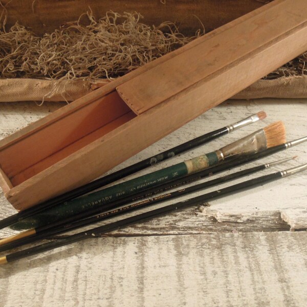 Vintage Holzbox / Storage Box / Studio Storage / Urban industrielle / Paint Brush-Speicher