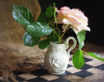 Vintage Salt Glaze Creamer Staffordshire Salt Glazed Mini Pitcher