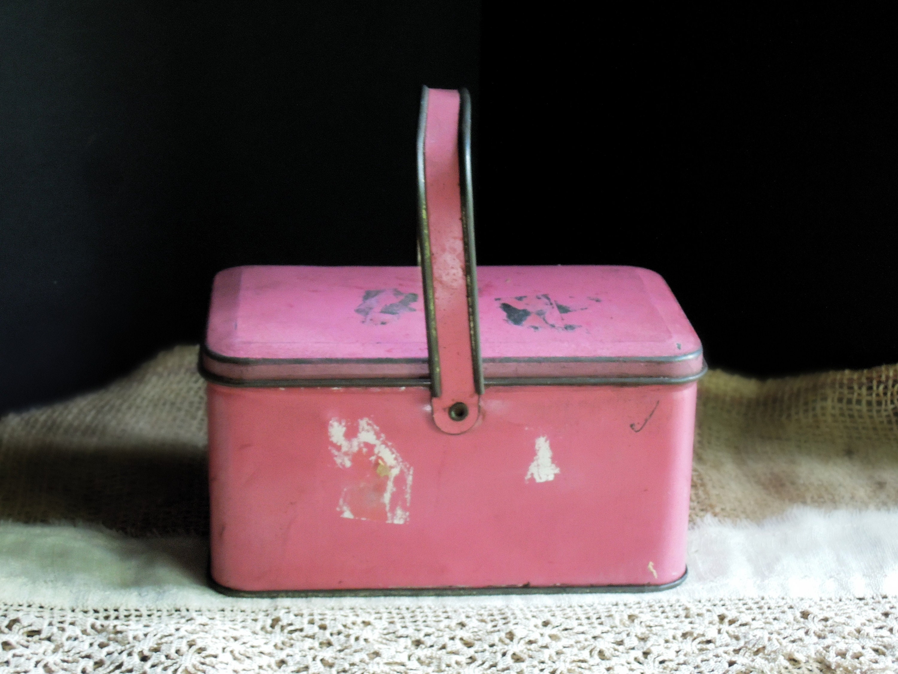 Pink Tin Box Etsy