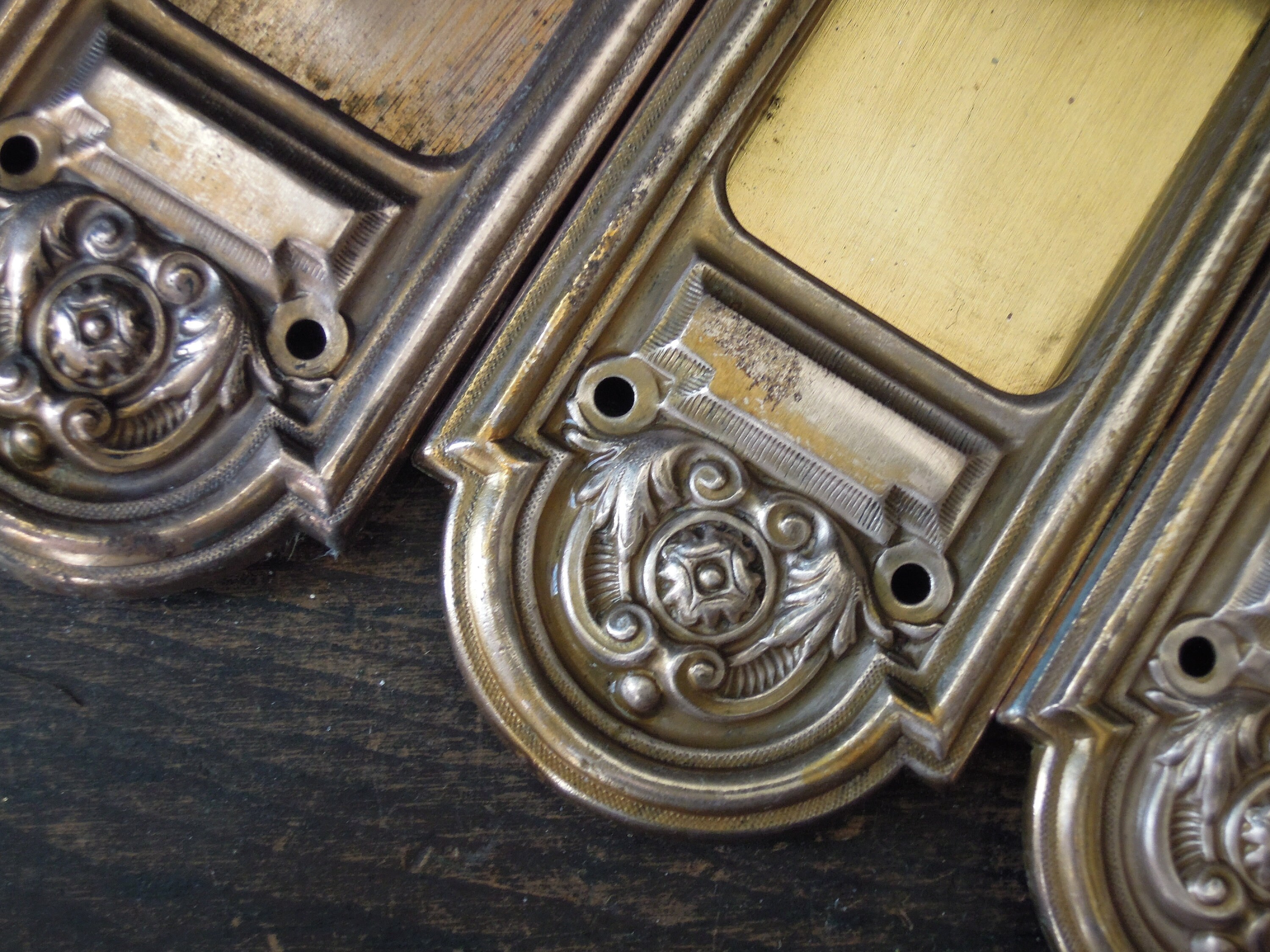 Antique Door Push Plates / 1800's Brass Door Plates / Etsy