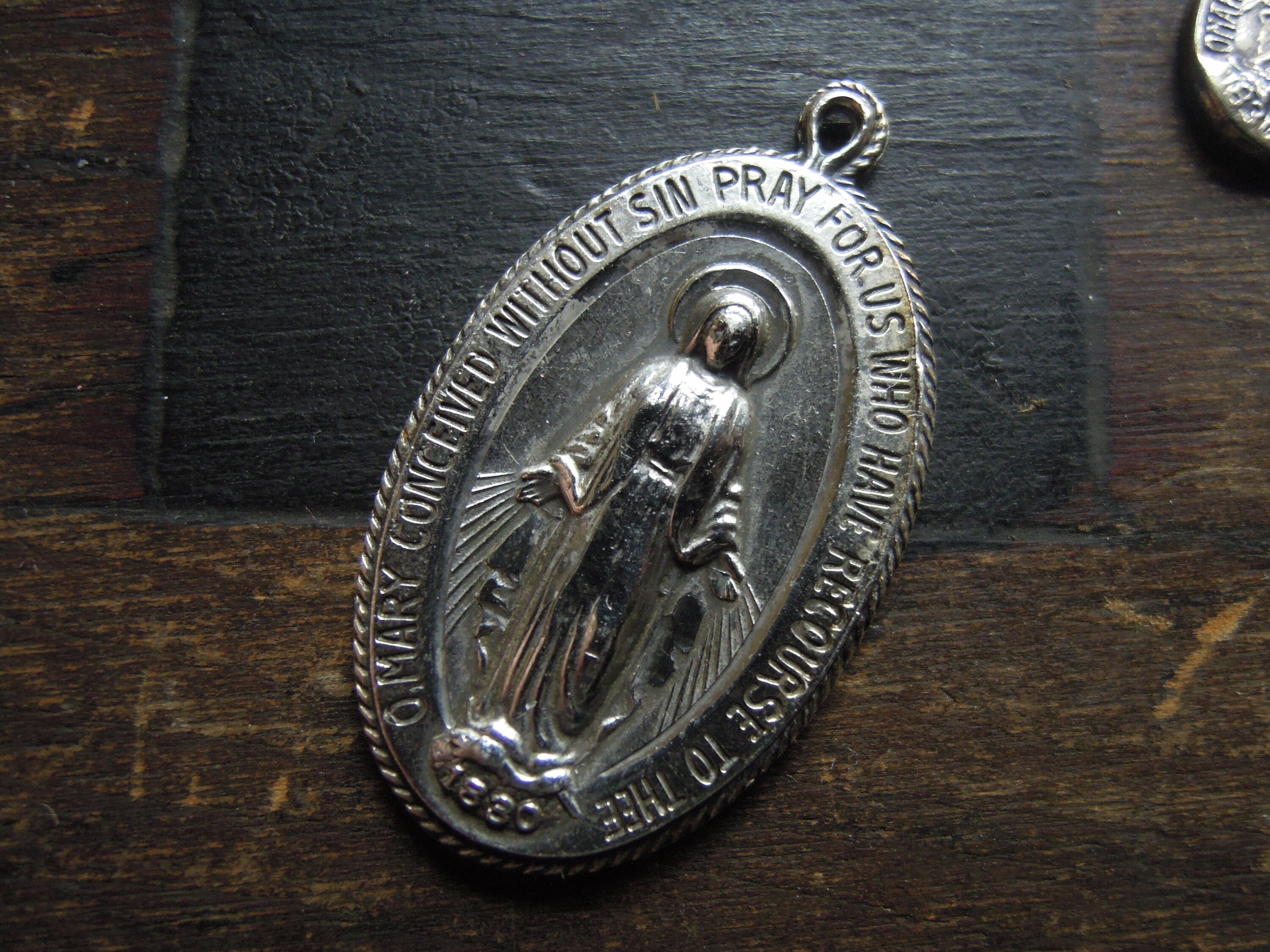 Four Vintage Sterling Religious Medallions / Catholic relics / Etsy