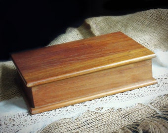 Antique Wood Storage or Trinket Box / Cabinet Photo Box / Jewelry Box / Playing Cards Storage Box / Cigar Box