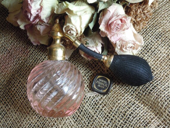 Vintage French Perfume Bottle Atomizer Pink Glass… - image 9