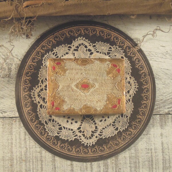 Vintage Wood Gold Gilt Italian Florentine Trinket Box / Jewelry Box / Wood Box