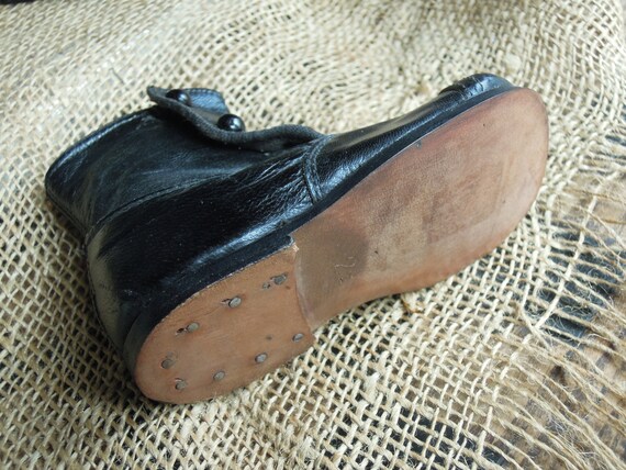 Antique Victorian Children's Edwardian Shoes / Bl… - image 5