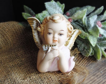 Vintage Porcelain Angel / Nativity Angel Made in Japan / Wreath Christmas Decoration