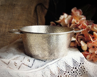Vintage Silver Hammered Charlotte Mold – Metal Pudding Cake Tin Pan