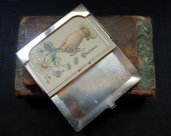 Vintage Silver Plate Business Card Holder / Calling Card Holder / Silver Plate Calling Card Case / Reed and Barton Silver