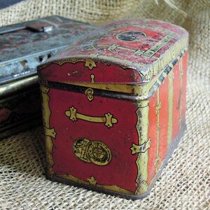 Vintage Black Cash Boxes & Tea Tin England Antique English Small Cash ...