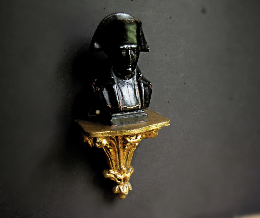 Vintage Small Gold Gilt Italian Florentine Wood Shelf With Napoleon ...