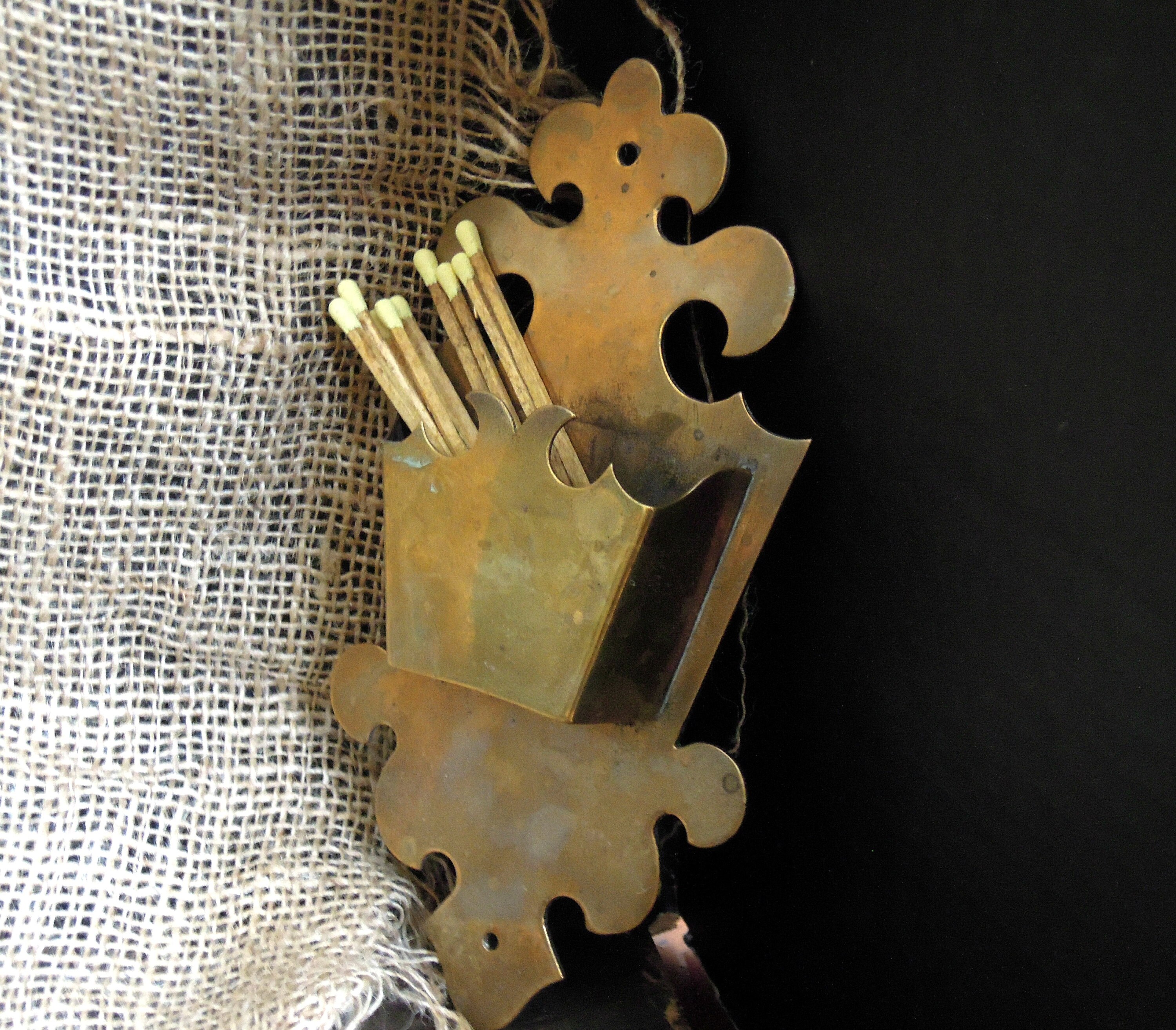 Vintage Brass Match Holder / Match Safe / Match Box / Etsy