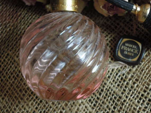 Vintage French Perfume Bottle Atomizer Pink Glass… - image 10