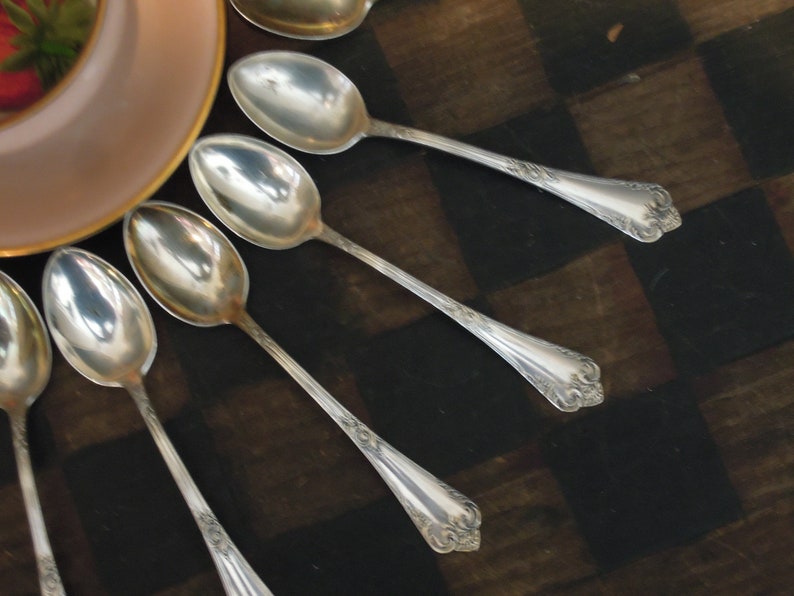 Nine Antique Silver .915 Spanish Demitasse Spoons / Made in Etsy