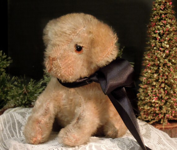antique stuffed dog