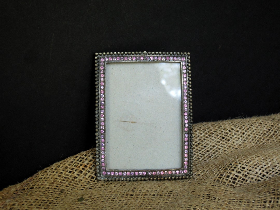Fabulous Vintage Rhinestone & Metal Picture Frame / Vintage Tabletop ...